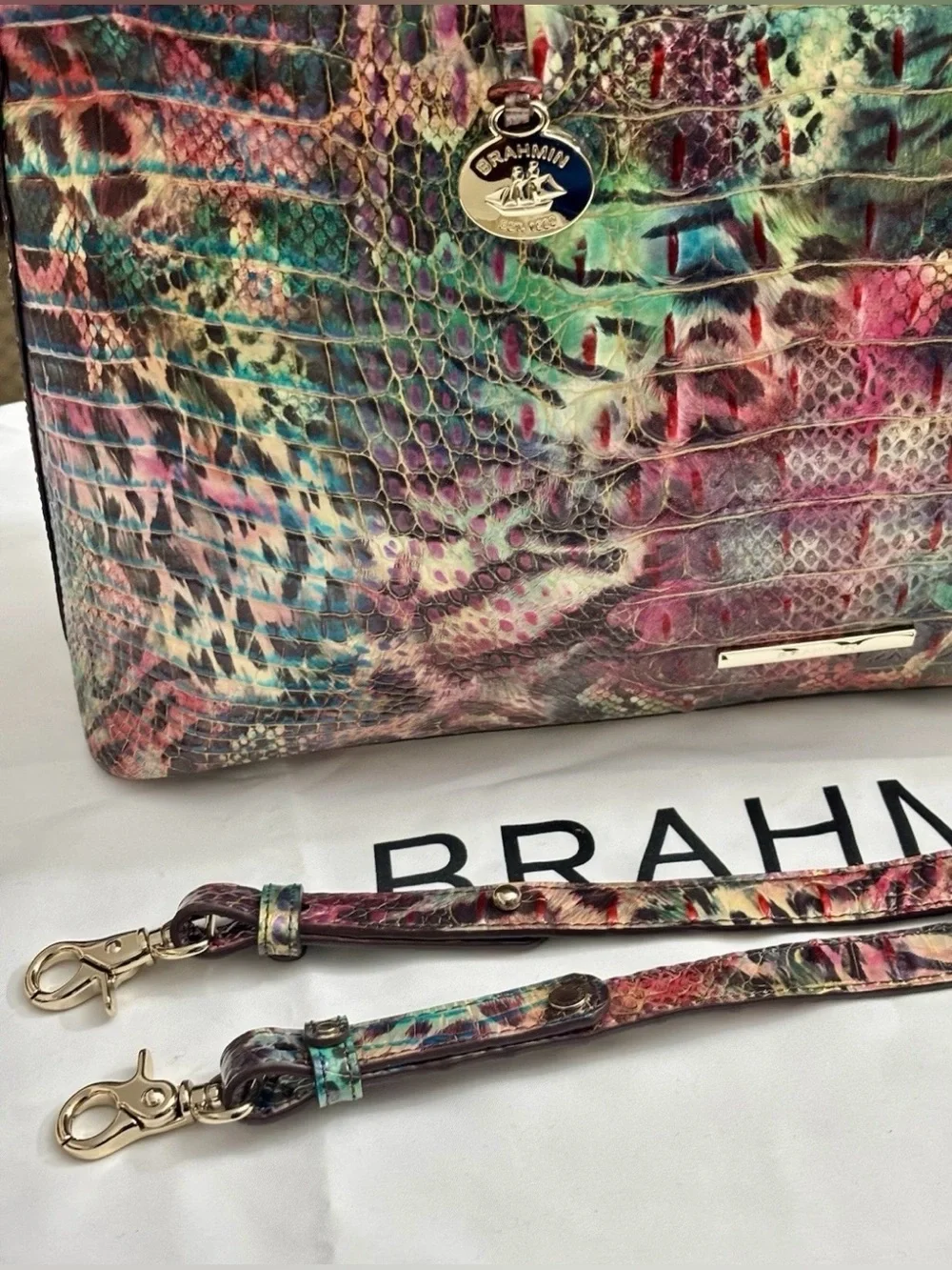 NWT Brahmin Large Elaine Shapeshifter Melbourne & Matching Wallet.